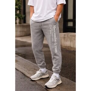 Abercrombie & Fitch Logo Grey Sweatpants Size Small | Streetwear Vibes